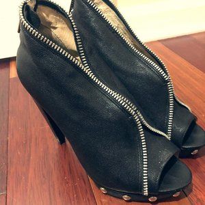 Michael Kors Leather Heels with Zippers